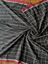 Load image into Gallery viewer, Handwoven Bhujodi Kala Cotton Saree