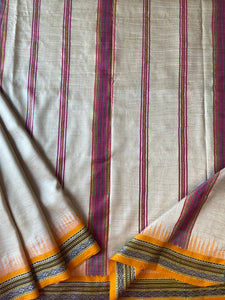 Karvati Kinaar Vidarbha Tussar Handwoven Saree