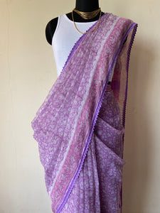 Kota Doria Crochet Lace Sarees