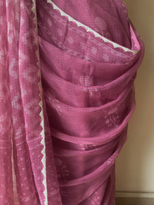 Kota Doria Appliqué Details Saree