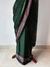 Load image into Gallery viewer, Ajrakh Bandhej fine Modal Silk Saree