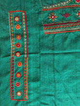Load image into Gallery viewer, Lambani Tussar Unstitched Kurta - Tealish dark green