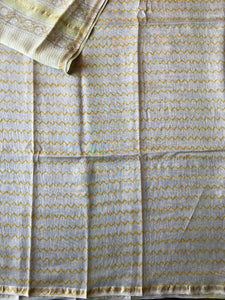 Block-Printed Silk-Cotton Saree