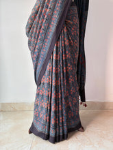 Load image into Gallery viewer, Ajrakh Mulberry Silk Saree