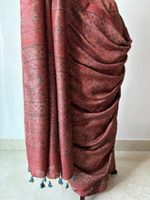 Load image into Gallery viewer, Ajrakh Tussar Silk Saree
