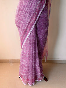 Kota Doria Crochet Lace Sarees