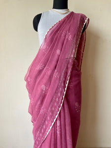 Kota Doria Appliqué Details Saree