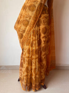 Kota Doria Crochet Lace Sarees