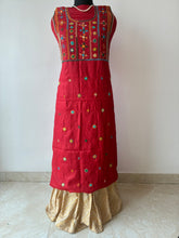 Load image into Gallery viewer, Lambani Tussar Unstitched Kurta - Red