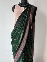 Load image into Gallery viewer, Ajrakh Bandhej fine Modal Silk Saree