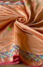 Load image into Gallery viewer, Lambani Embroidered Handwoven Maheshwari Silk-Cotton Saree.