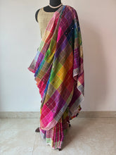 Load image into Gallery viewer, Handwoven Bhujodi Kala Cotton Saree
