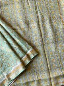 Block-Printed Silk-Cotton Saree