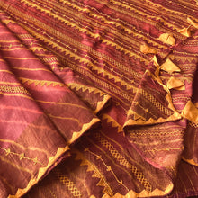 Load image into Gallery viewer, Lambani Embroidered Tussar Leheriya Saree