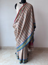 Load image into Gallery viewer, Karvati Kinar Vidarbha Tussar Checks Saree
