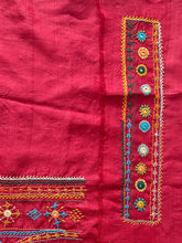 Load image into Gallery viewer, Lambani Tussar Unstitched Kurta - Red