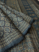 Load image into Gallery viewer, Ajrakh Desi Tussar Silk Saree
