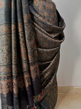 Load image into Gallery viewer, Ajrakh Tussar Silk Saree