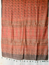 Load image into Gallery viewer, Ajrakh Tussar Silk Saree