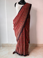 Load image into Gallery viewer, Ajrakh Mulberry Silk Saree