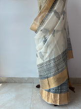 Load image into Gallery viewer, Cream Bagh Kosa Kota Weave Silk Saree