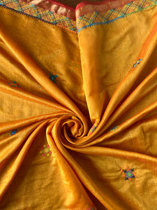 Lambani Embroidered Handwoven Maheshwari Silk-Cotton Saree.