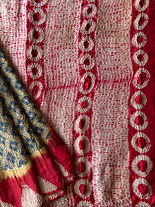 Shibori Ajrakh Fine Modal Silk Saree