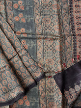 Load image into Gallery viewer, Ajrakh Tussar Silk Saree