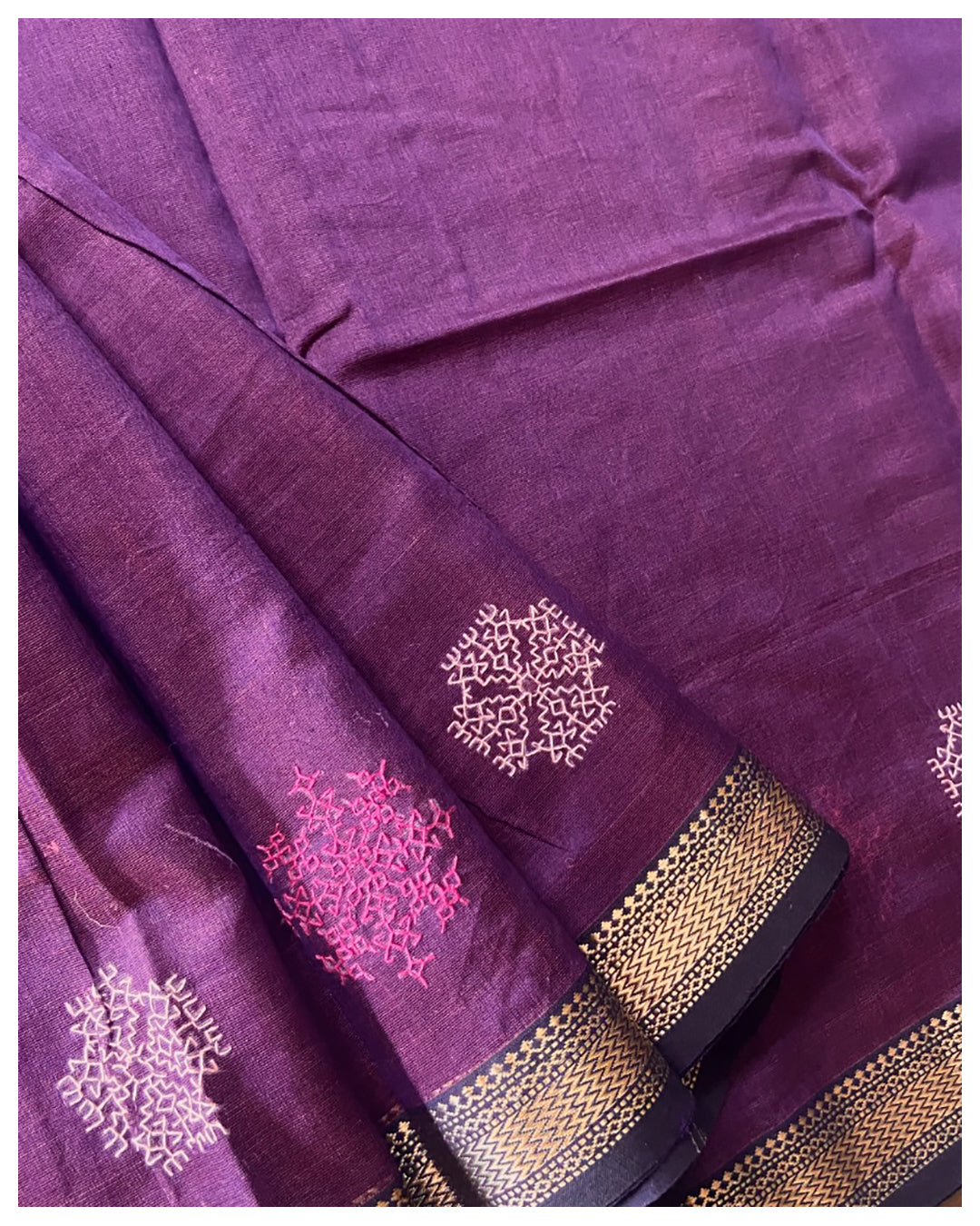 Banarasee Handwoven Plain Tissue Silk Swarovski Work Saree With Silk B