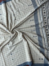 Load image into Gallery viewer, Handwoven Bhujodi Kala Cotton Saree