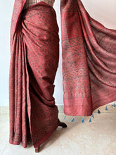 Load image into Gallery viewer, Ajrakh Tussar Silk Saree