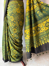 Load image into Gallery viewer, Ajrakh Mulberry Silk Saree