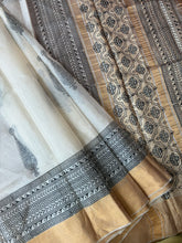 Load image into Gallery viewer, Cream Bagh Kosa Kota Weave Silk Saree