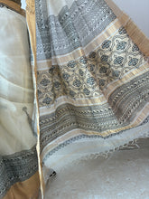 Load image into Gallery viewer, Cream Bagh Kosa Kota Weave Silk Saree