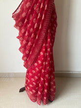 Load image into Gallery viewer, Kota Doria Appliqué Details Saree