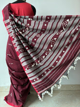 Load image into Gallery viewer, Handwoven Bhujodi Kala Cotton Saree