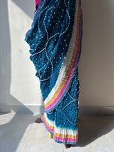 Load image into Gallery viewer, Bhujodi Bandhej Kala Cotton Saree