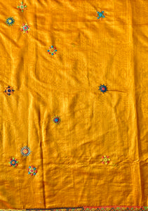 Lambani Embroidered Handwoven Maheshwari Silk-Cotton Saree.