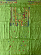 Load image into Gallery viewer, Lambani Tussar Unstitched Kurta - parrot green