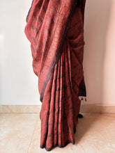 Load image into Gallery viewer, Ajrakh Tussar Silk Saree