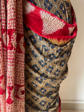 Load image into Gallery viewer, Shibori Ajrakh Fine Modal Silk Saree