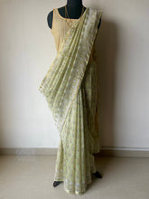 Load image into Gallery viewer, Block-Printed Silk-Cotton Saree