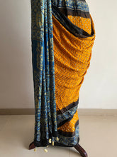 Load image into Gallery viewer, Ajrakh Bandhej fine Modal Silk Saree