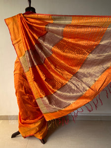 Handwoven Bhagalpuri Tussar Silk Saree