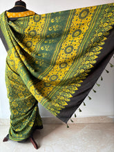 Load image into Gallery viewer, Ajrakh Mulberry Silk Saree