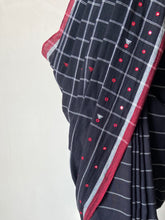 Load image into Gallery viewer, Handwoven Bhujodi Kala Cotton Saree