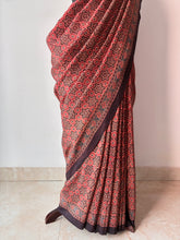 Load image into Gallery viewer, Ajrakh Mulberry Silk Saree