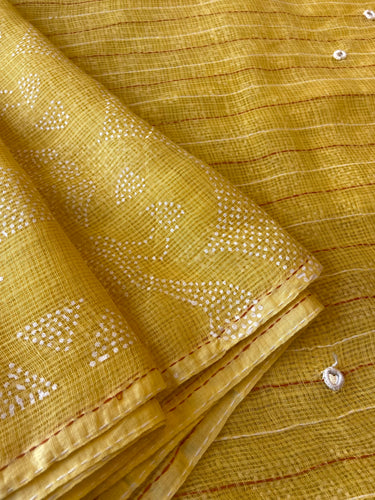 Kota Doria Embroidery Details Saree