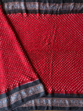 Load image into Gallery viewer, Ajrakh Bandhej fine Modal Silk Saree