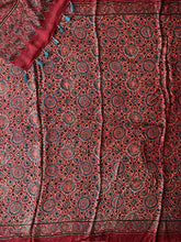 Load image into Gallery viewer, Ajrakh Bandhej fine Modal Silk Saree